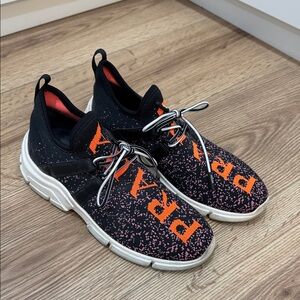 Prada Black, Orange and Pink Sneakers
